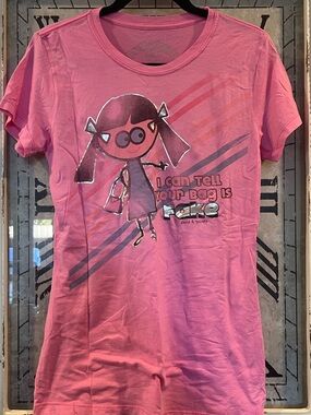 Pink Graphic Tee - Playful Cartoon Design